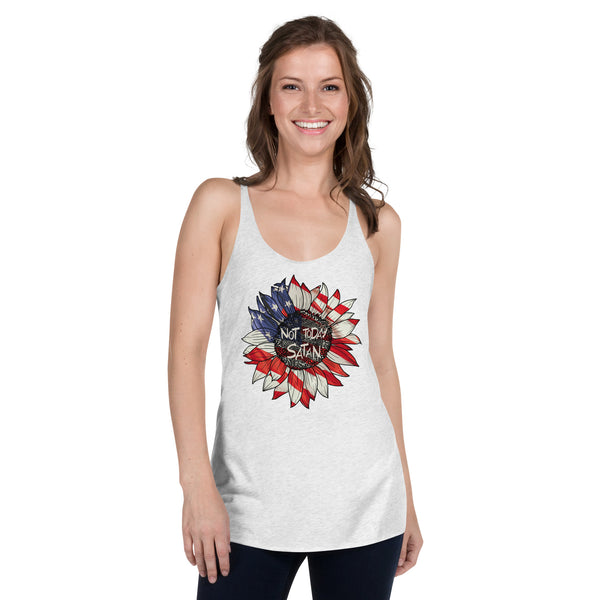 Women's Patriotic Sunflower Not Today Satan Tank