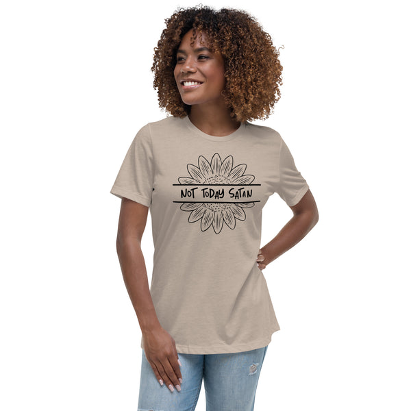 Women's Plain Sunflower Not Today Satan T-Shirt